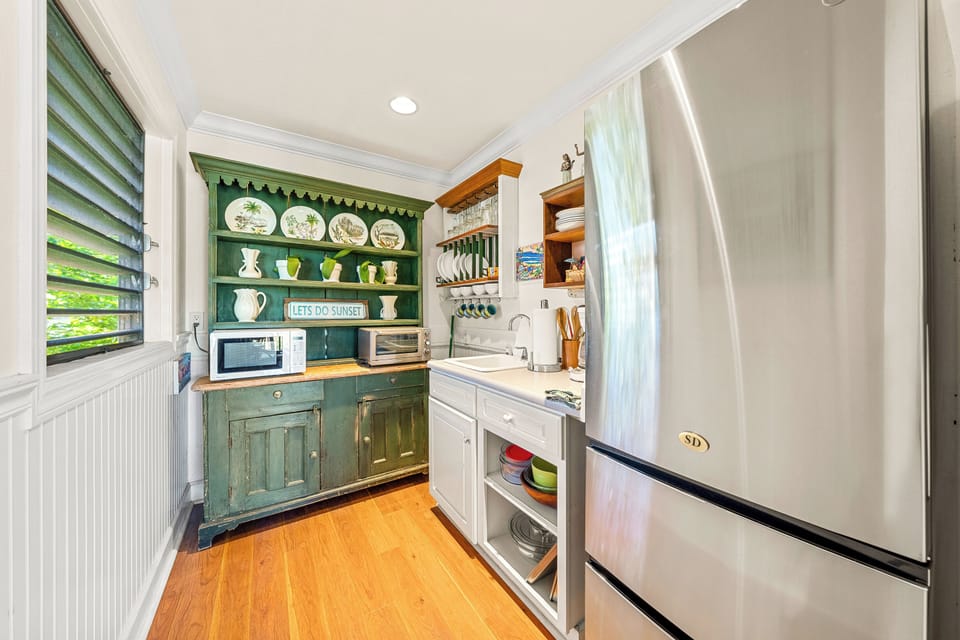 Mini Kitchen now includes a GE 32" refrigerator with two freezer drawers 