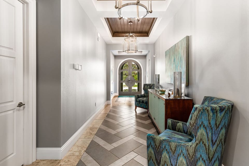 The foyer is exquisitely detailed