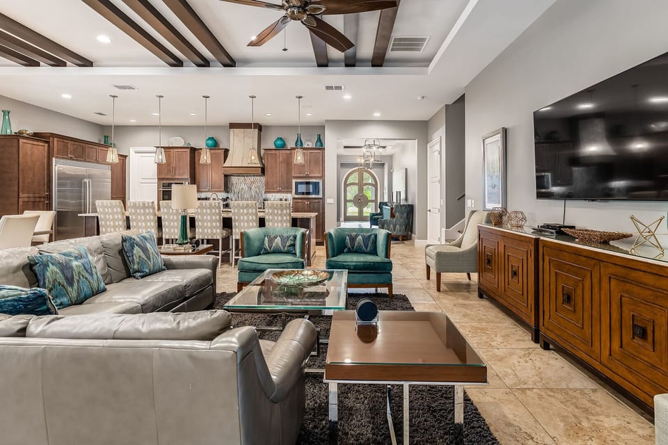 Get comfortable on one of the spacious sofa seating