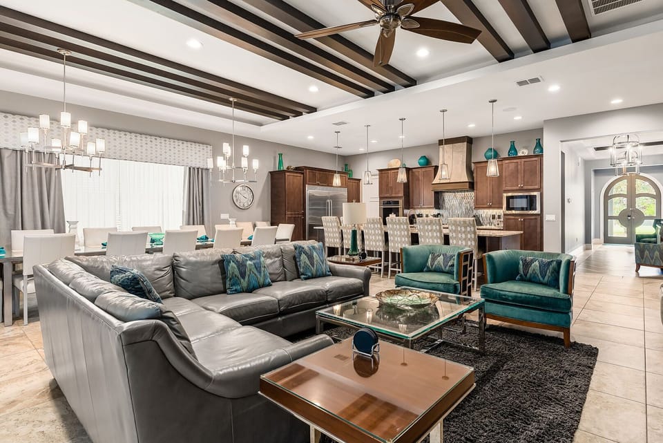 The large living area is great for gathering the whole family