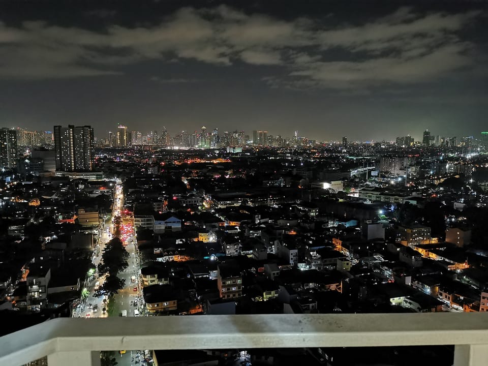 View from the master's balcony at night