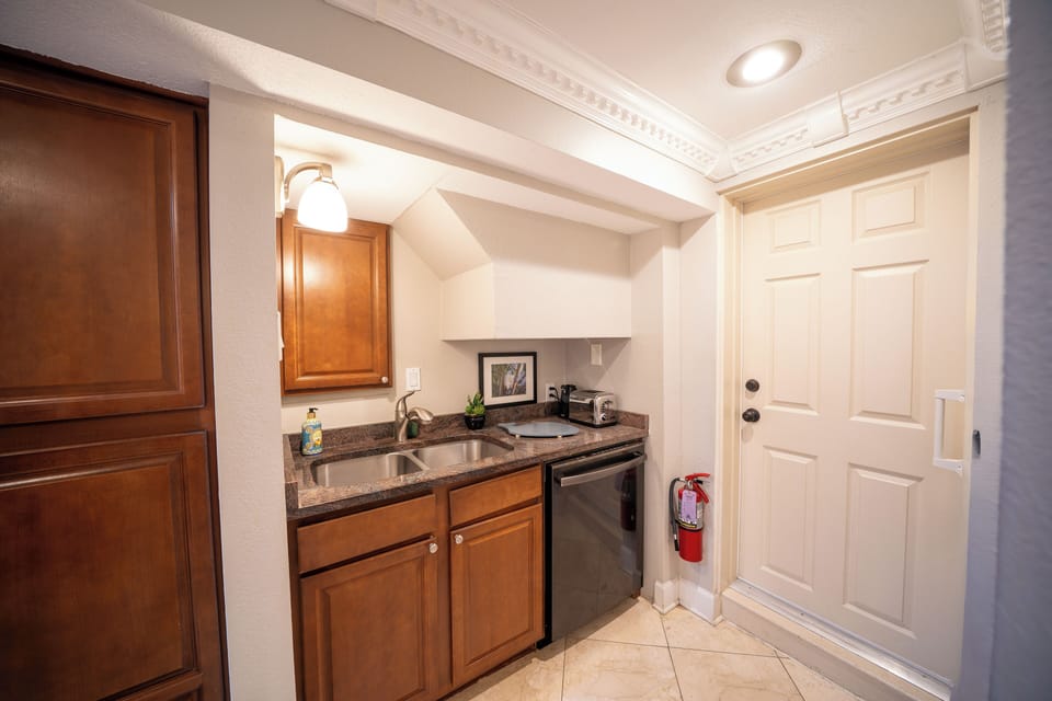 Extension of kitchen with dishwasher and pantry