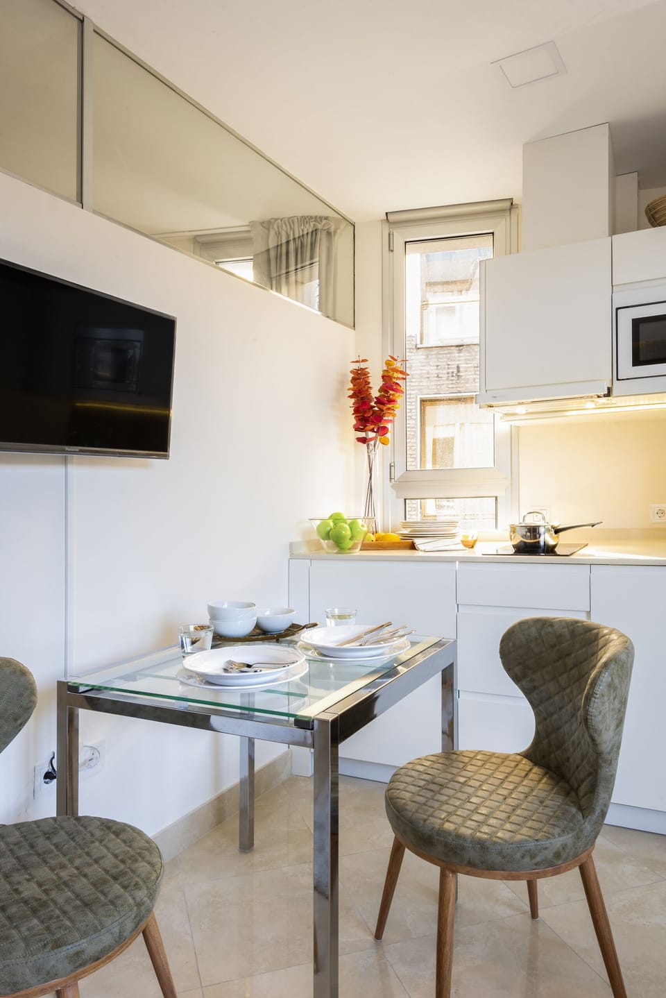 Apartment (1 Bedroom) | Private kitchen | Full-size fridge, microwave, stovetop, espresso maker