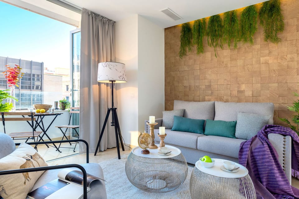 Apartment (1 Bedroom) | Living area | 32-inch TV with cable channels
