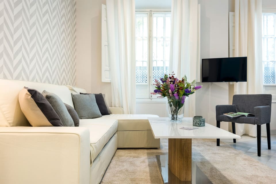 Apartment (2 Bedrooms) | Living area | 32-inch flat-screen TV with cable channels, TV
