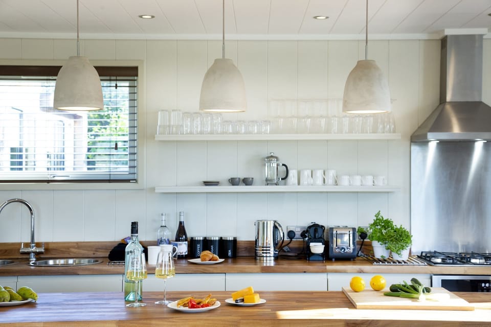 Tea and Coffee Facilities, Kitchen Island- Whileaway Lodge