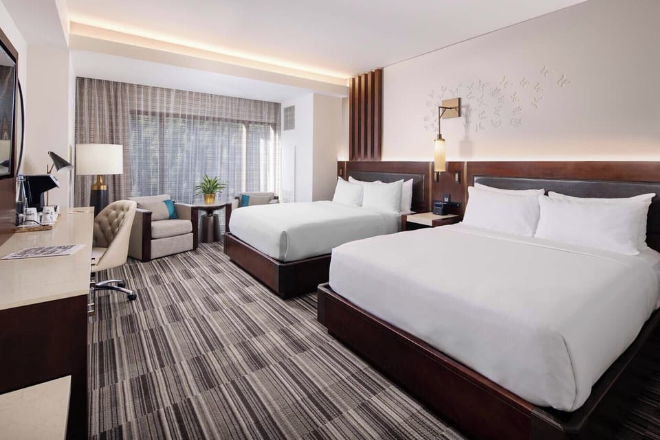 Premium bedding, pillowtop beds, in-room safe, desk