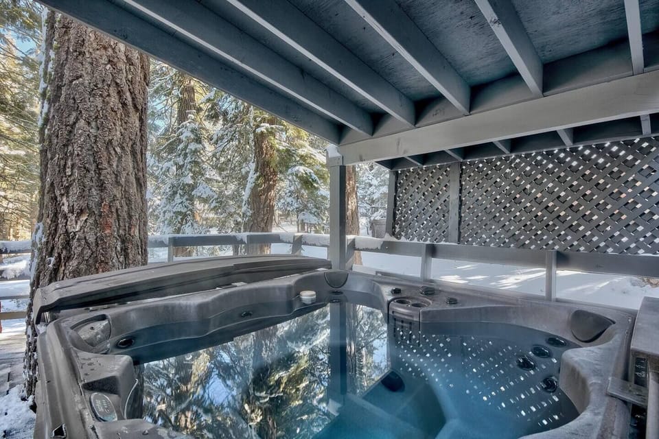 Hot tub — a perfect perk for the colder months, located on the exterior deck. The spa is cleaned after every departure to ensure a fresh, spotless experience for each guest!