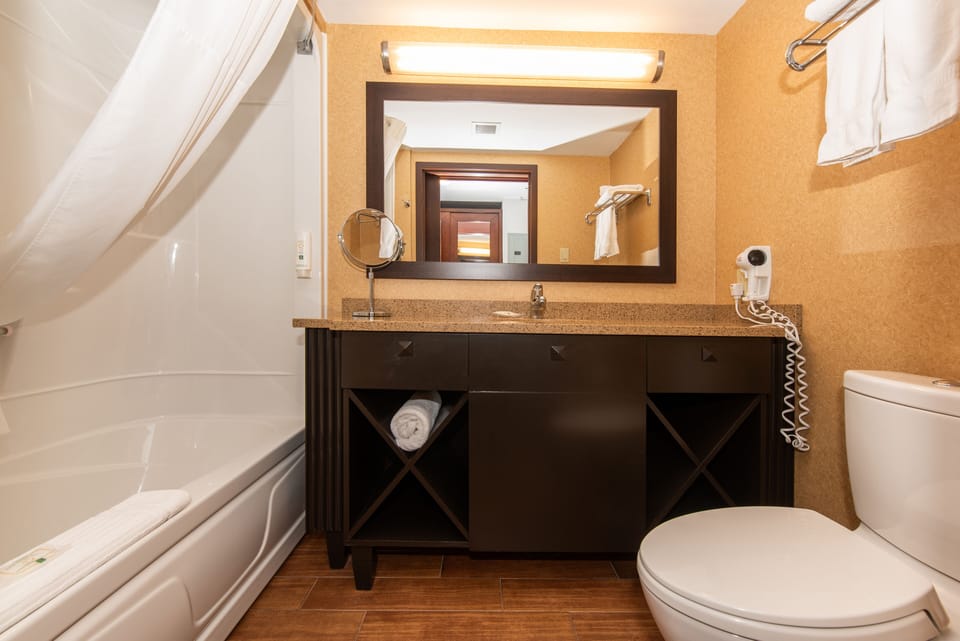 Free toiletries, hair dryer, towels, soap