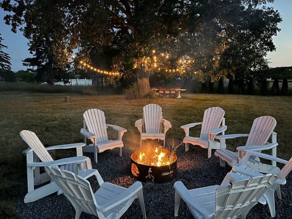 Gather around the campfire on our massive 2.3 acre property. Perfect for story telling under the stars, we provide the firewood just bring your own marshmallows!