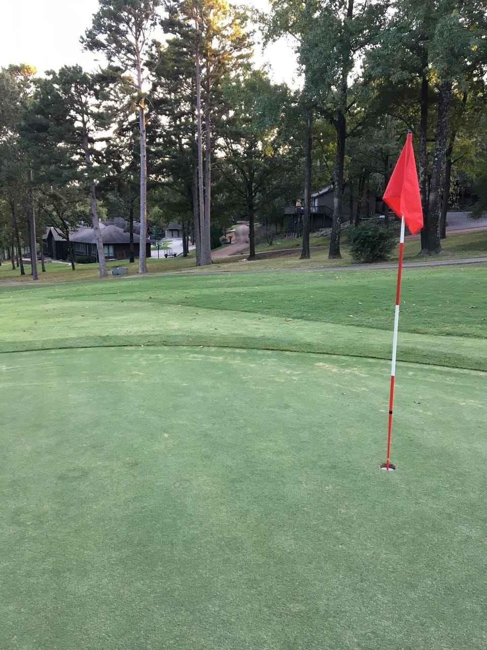Ninth green. Condo is in the background