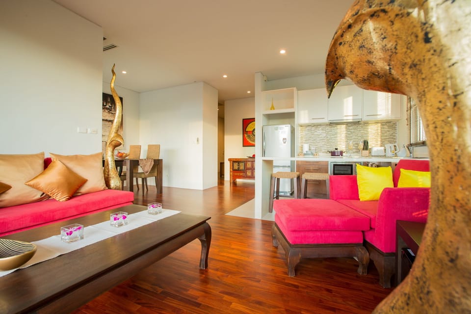 Ocean view Kata gardens penthouse 6C | Living area | Flat-screen TV, DVD player