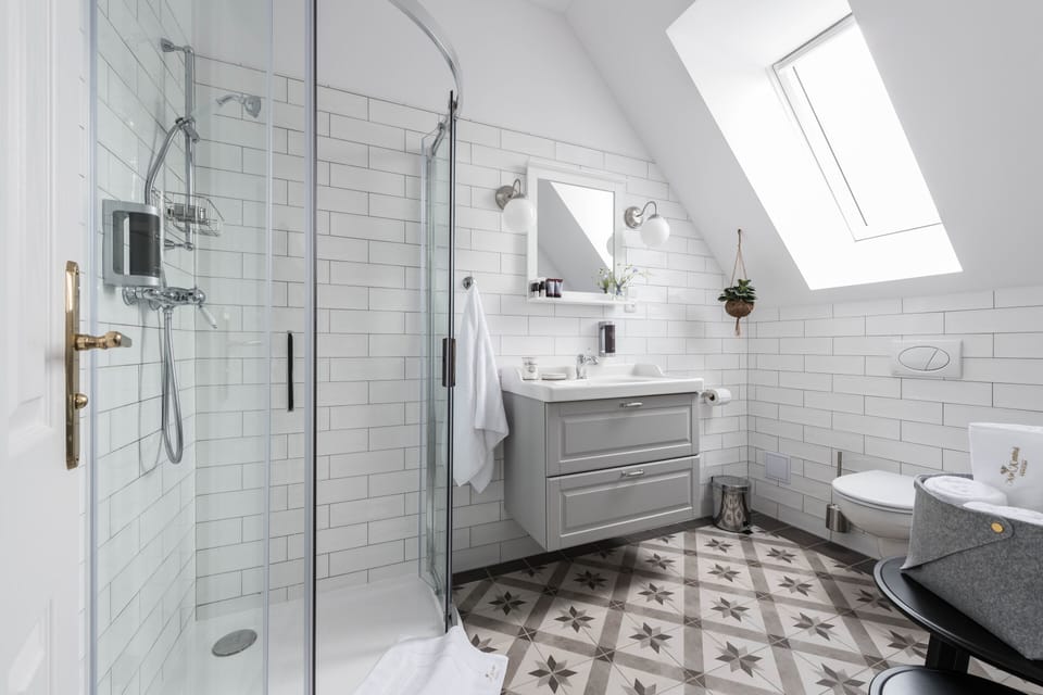 Apartma 6 | Bathroom | Shower, free toiletries, hair dryer, slippers