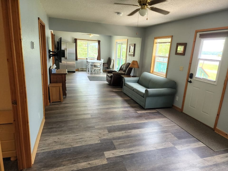 Family Cabin, 2 Bedrooms, Lake View, Lakeside | Living area | 32-inch LCD TV with satellite channels, TV