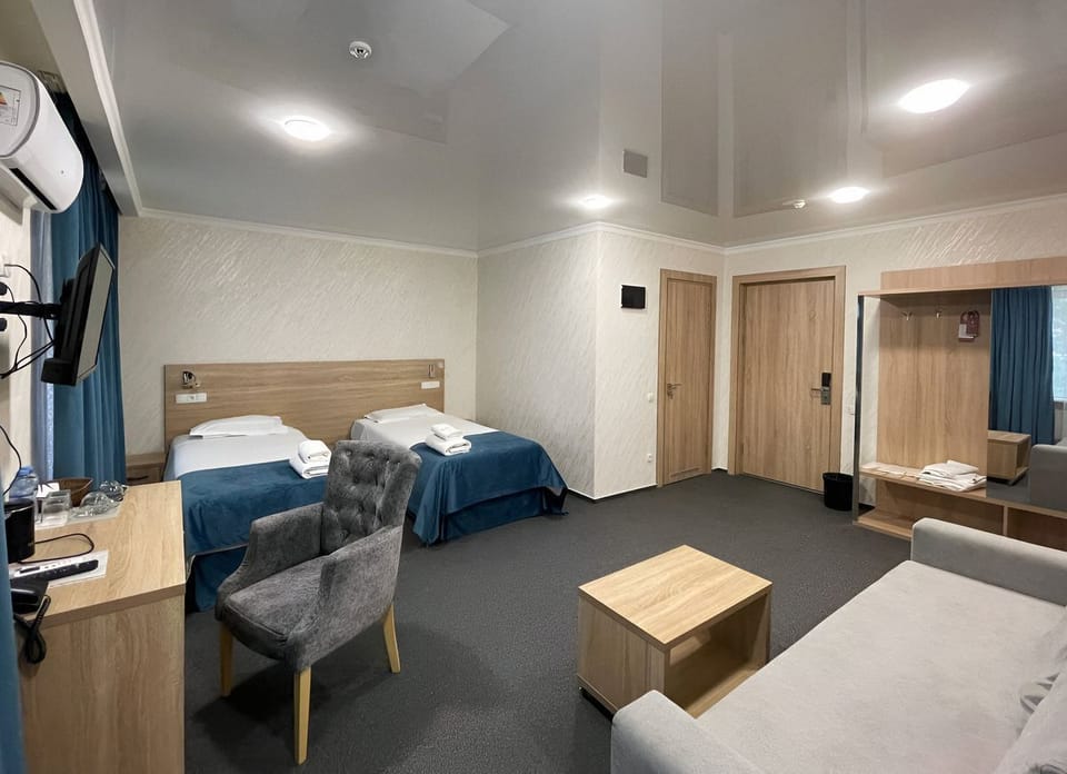 Comfort Double or Twin Room | Desk, laptop workspace, blackout drapes, soundproofing