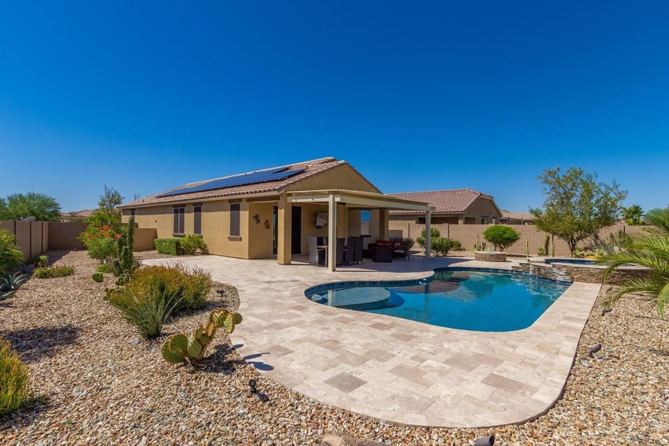 Beautiful Travertine around the entire pool deck