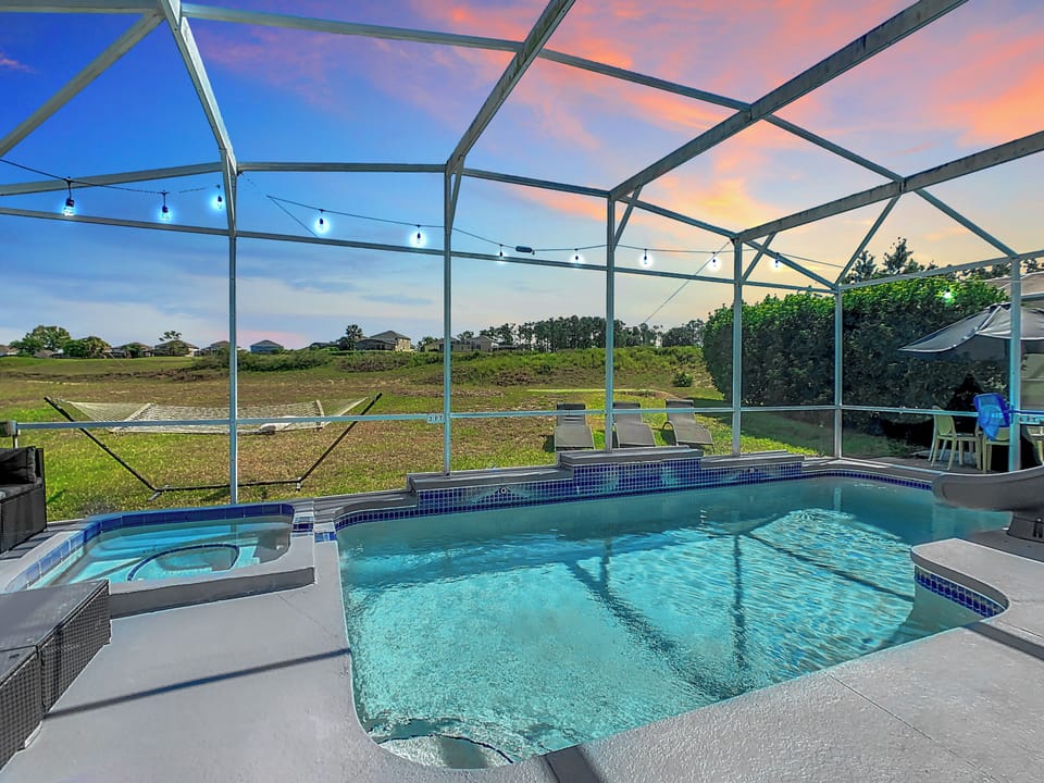 Enjoy scenic views of the private pool & unwind by the Fire Pit with a cocktail.