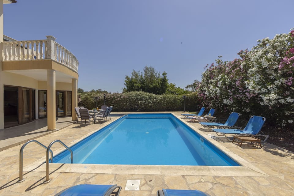 View from your sunbed of the pool