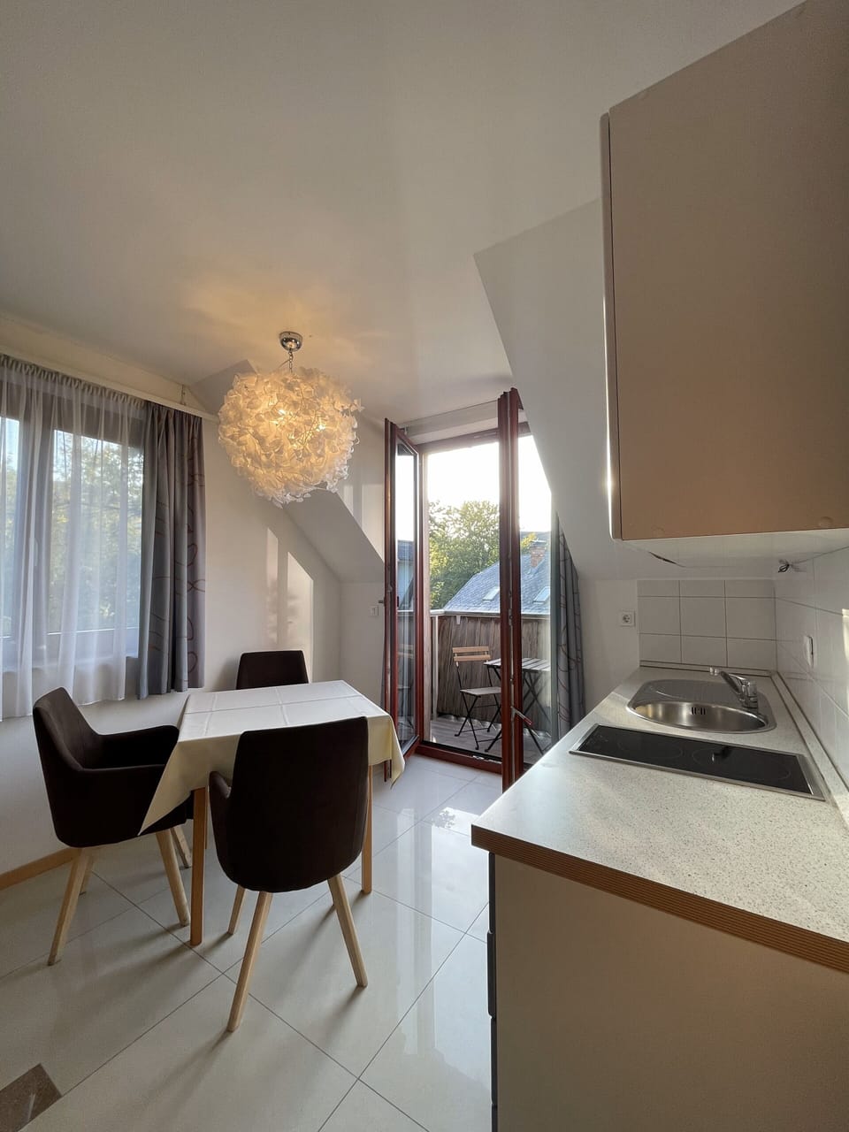 Deluxe Studio (Studio z balkonom) | Private kitchen | Coffee/tea maker, electric kettle