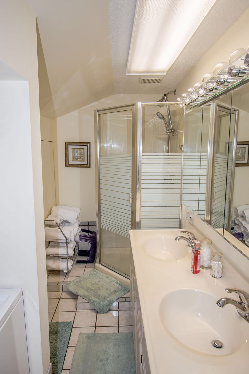 Master bathroom with double vanity 