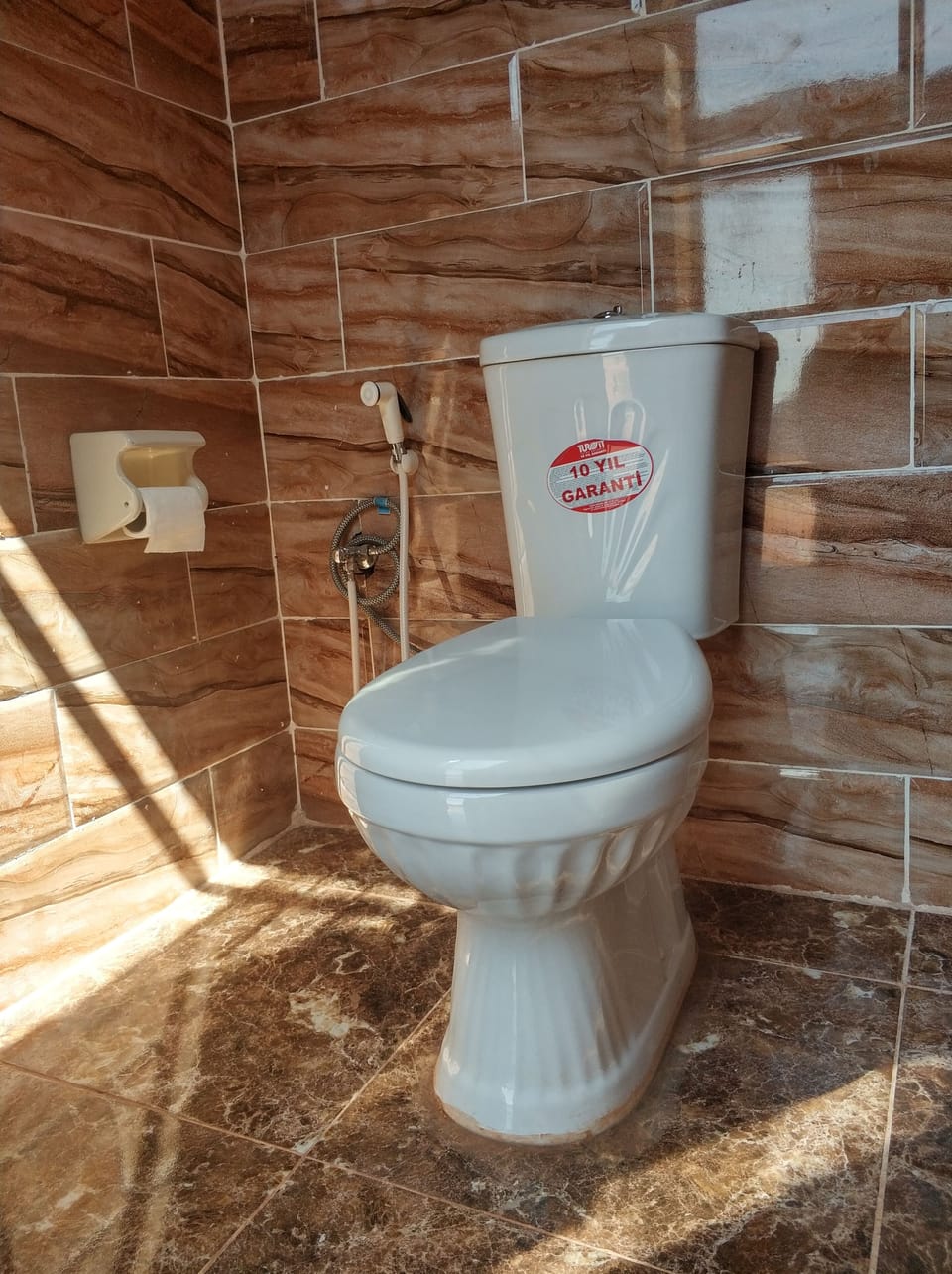 Shower, bidet, towels, toilet paper