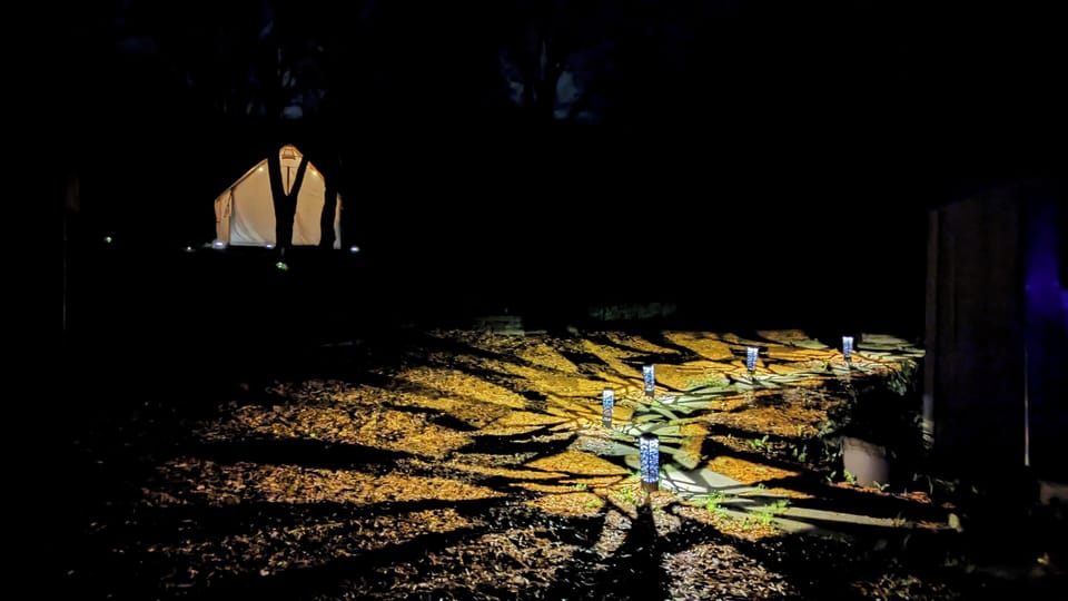 Night view of our Safari tent