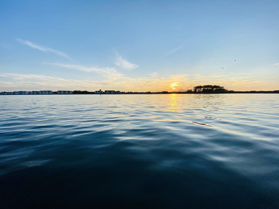 View of the house from the water during sunset. It never seizes to amaze..
