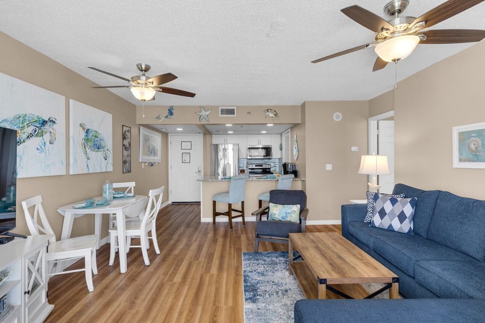 Living room and dining area