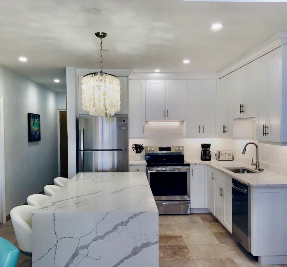 Open concept kitchen in living area