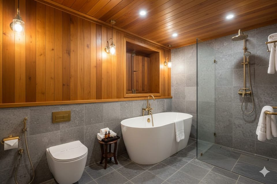 Grand Villa with Bathtub, Sit-out & Veranda | Bathroom | Bathtub, towels, soap, shampoo