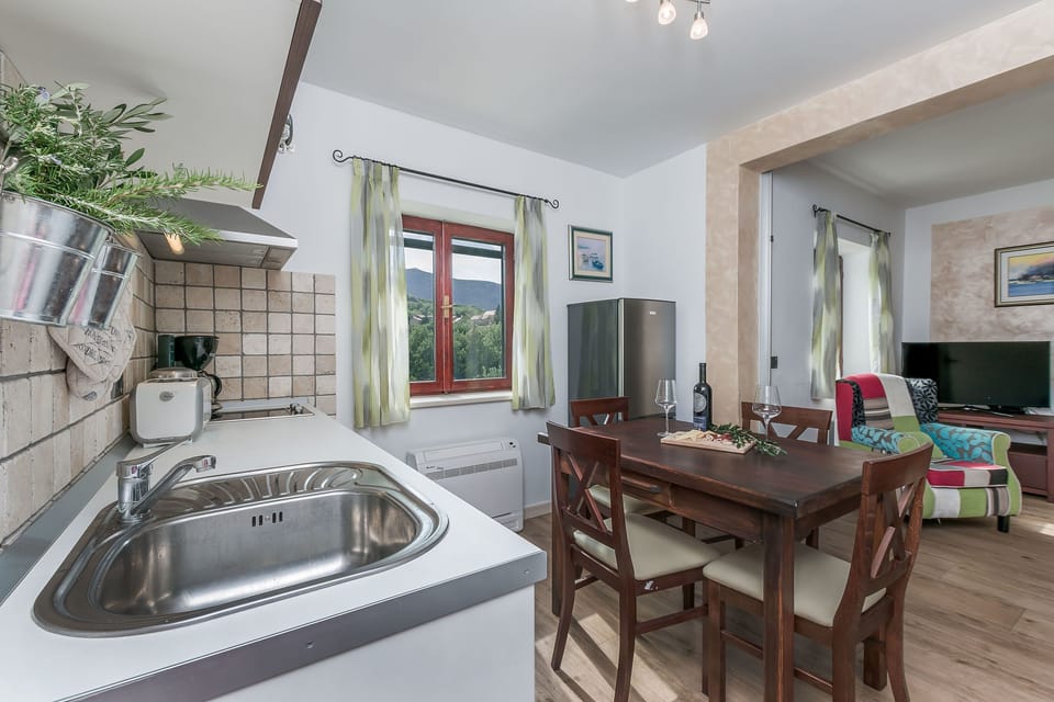 Villa | Private kitchen | Fridge, microwave, oven, stovetop