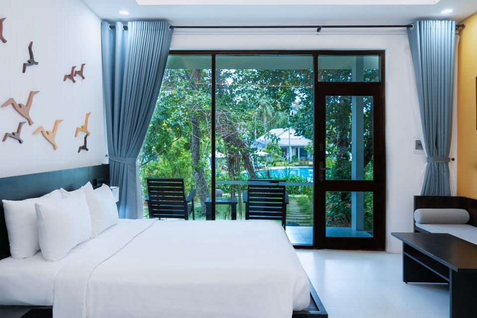 Family Bungalow, 2 Double Beds, Pool View | Premium bedding, Select Comfort beds, minibar, in-room safe