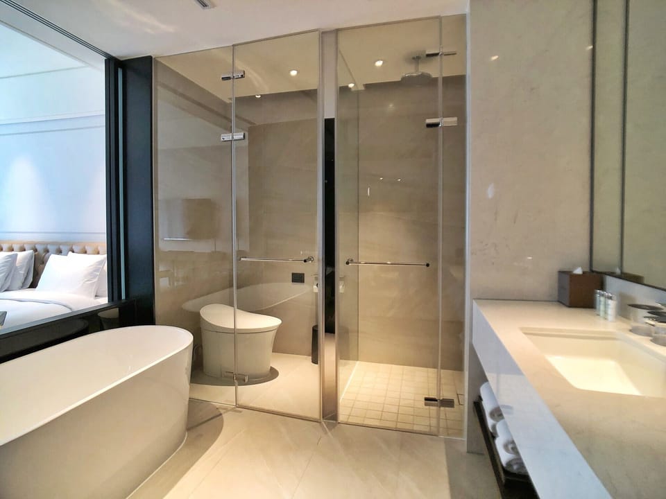 Winery Deluxe Room | Bathroom | Hair dryer, bathrobes, slippers, electronic bidet