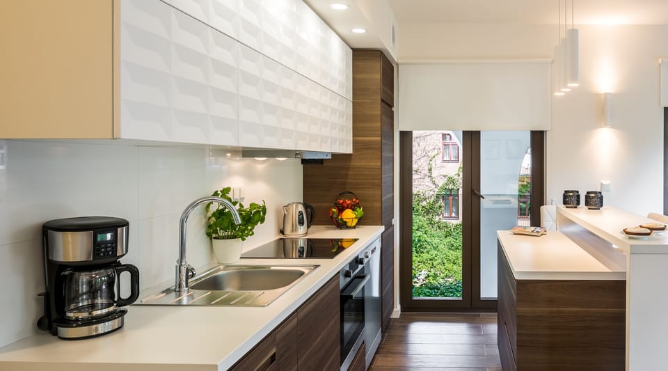 Luxury Apartment, 1 Bedroom (Rakowicka 15A st.) | Private kitchen | Oven, stovetop, dishwasher, espresso maker