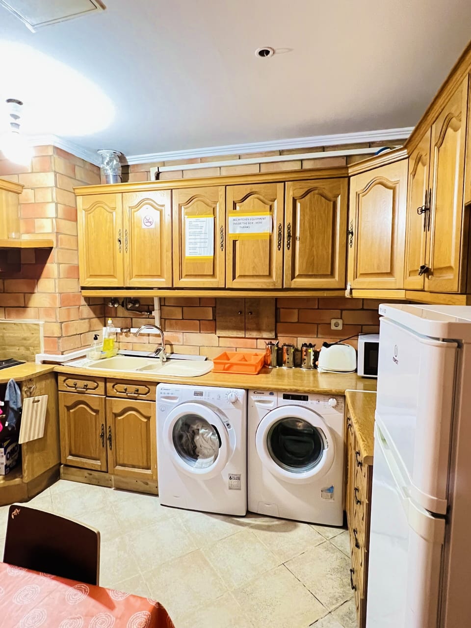 Shared fridge, microwave