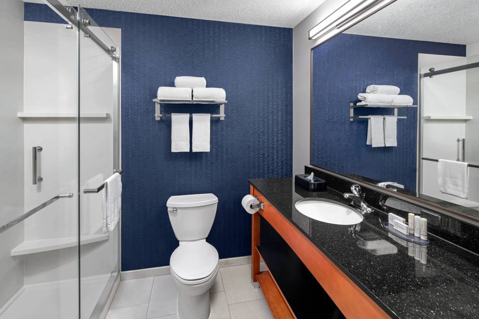Hair dryer, towels
