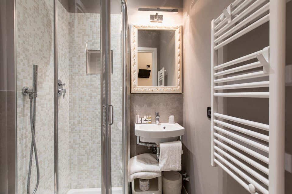 Shower, free toiletries, hair dryer, electronic bidet