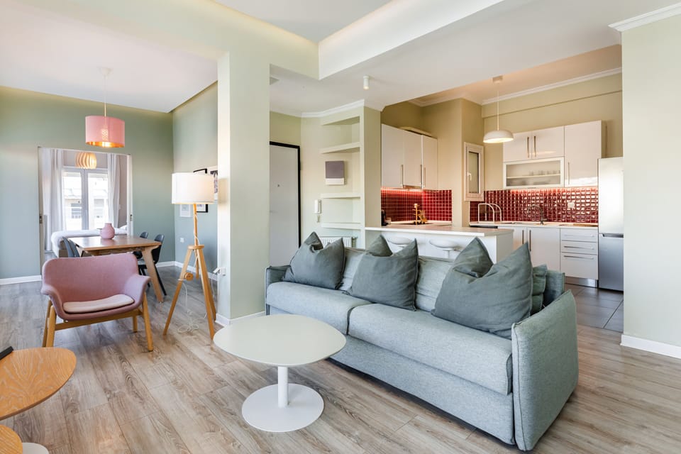 Luxury Penthouse, 2 Bedrooms, City View | Living area | 60-inch Smart TV with cable channels, TV, Netflix