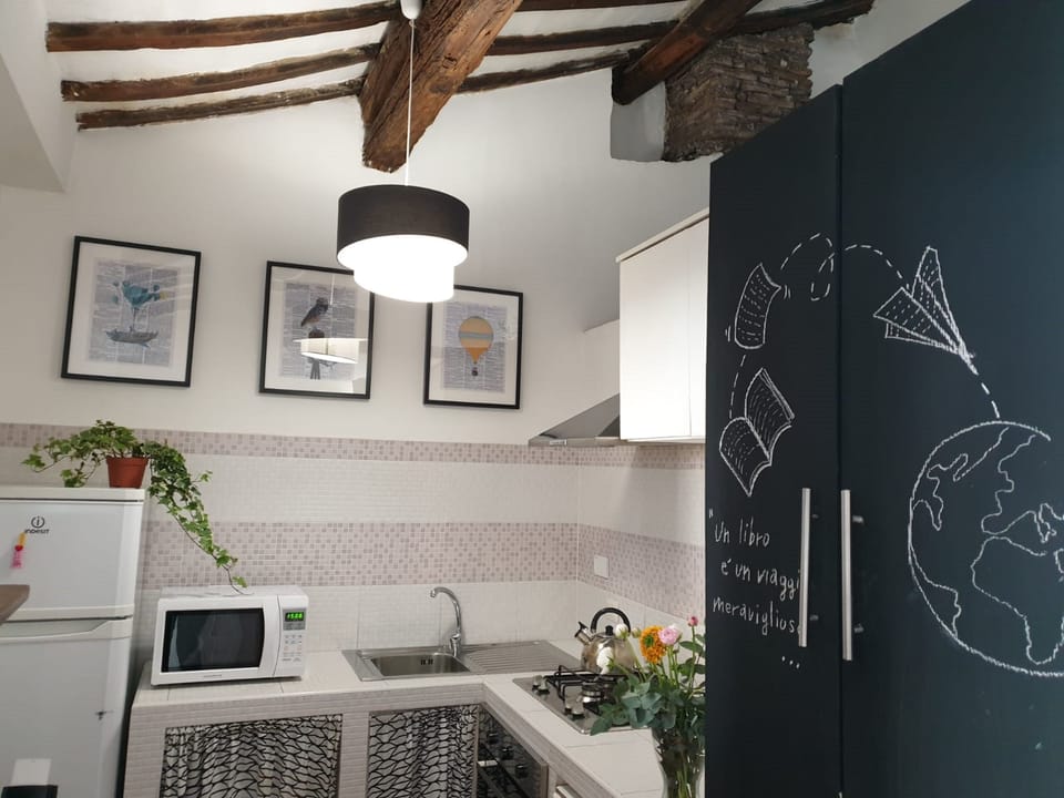 Apartment, 2 Bedrooms, Terrace, Mezzanine | Private kitchen | Fridge, microwave, oven, stovetop