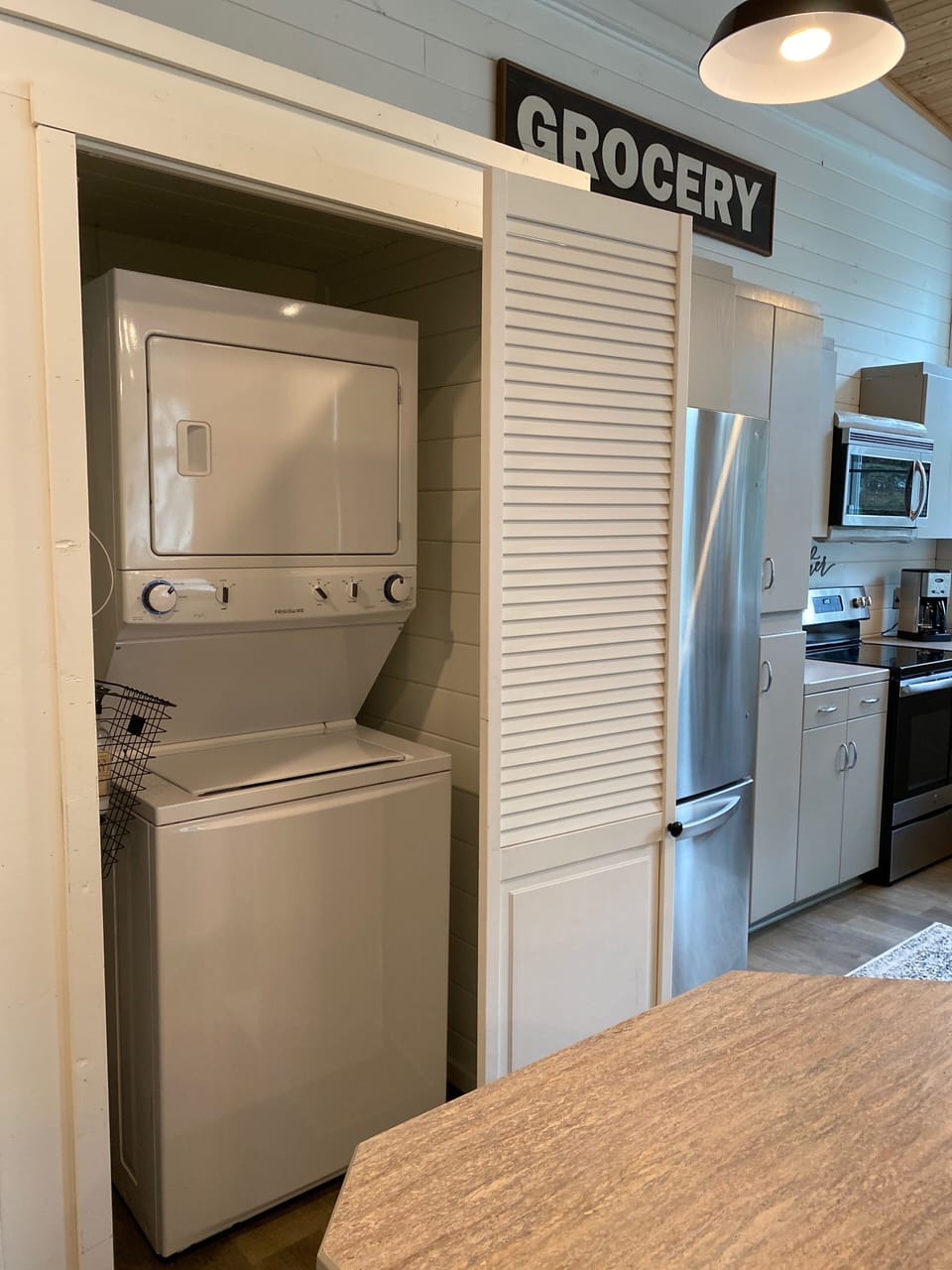 Washer and Dryer in Kitchen Area