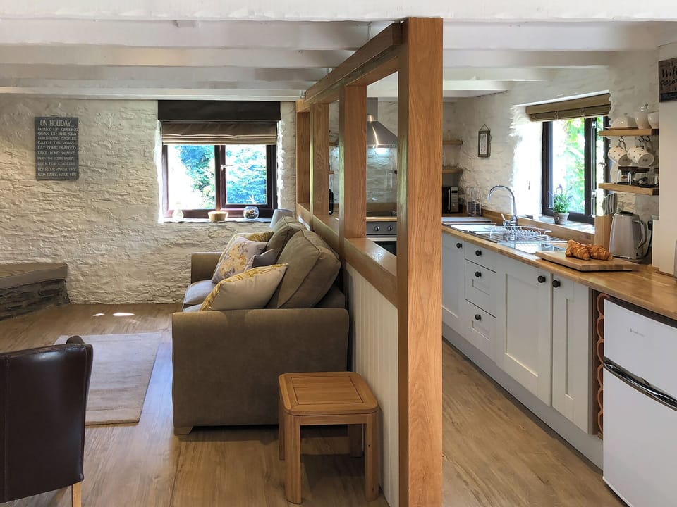 Open plan living space | Cider Press Cottage, Fowey