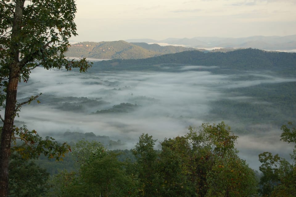The view from our top deck in the morning when we are above the clouds! 