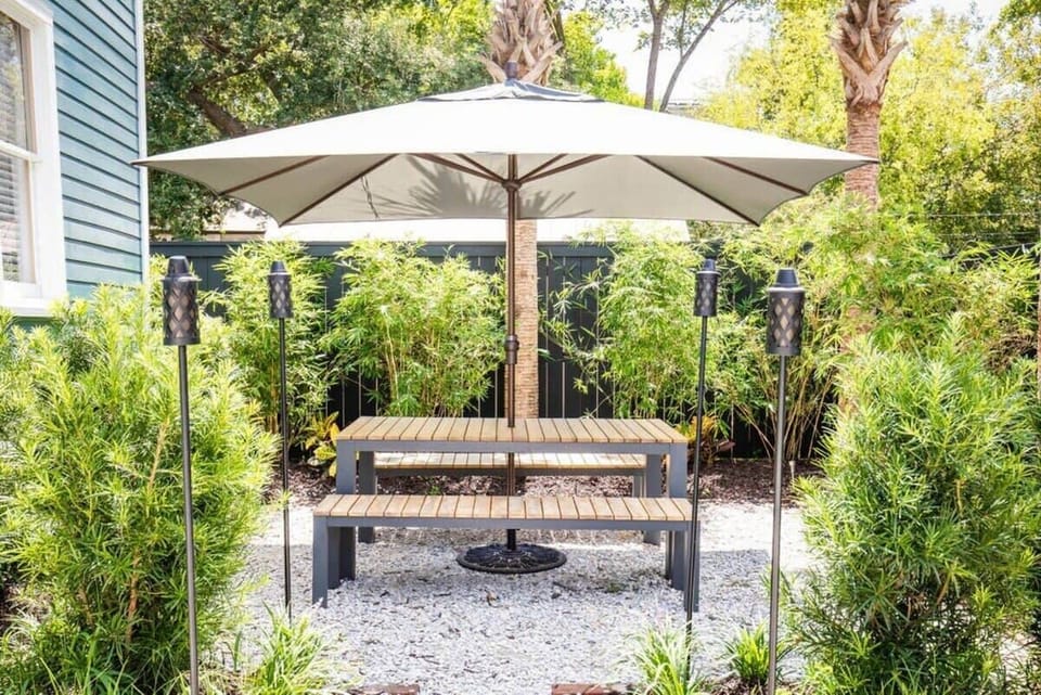 Outdoor Terrace at the ed of the driveaway!