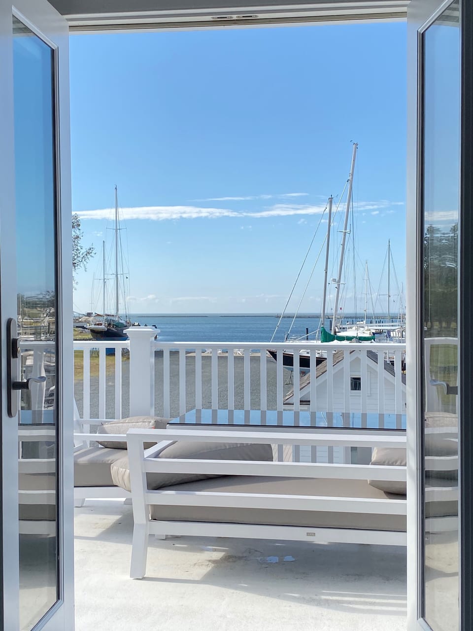 View of harbor from upstairs deck