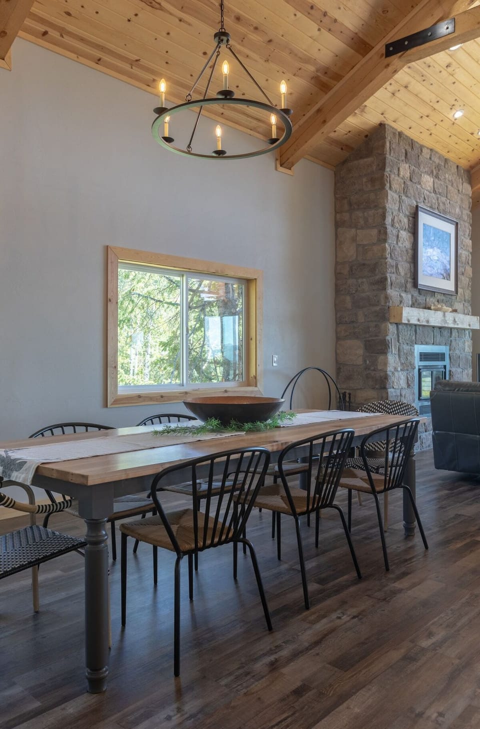 Large dining table for a family meal together.