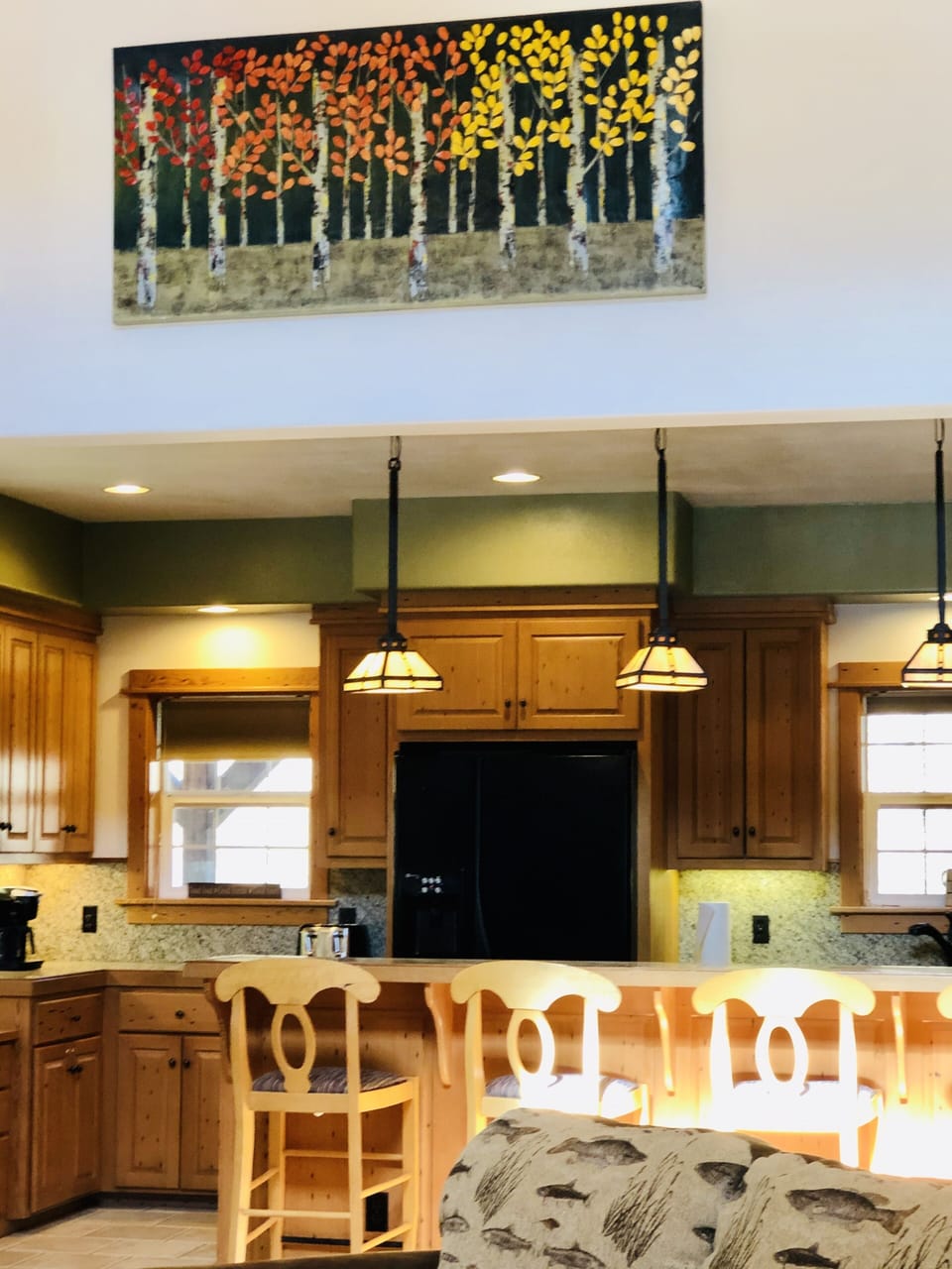 Large Bar area adjacent to Kitchen for extra seating. 
