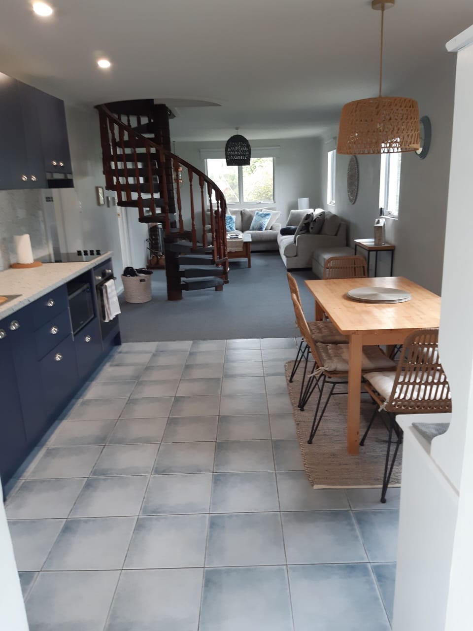 Open plan living kitchen and dining.