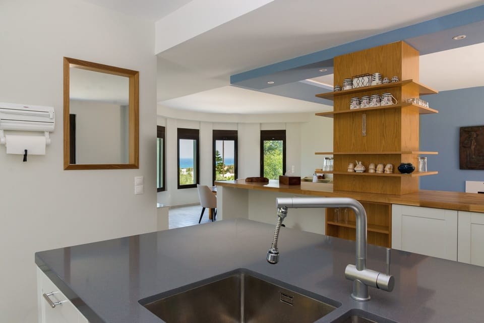 The spacious and practical kitchen is fully equipped to serve all your cooking needs