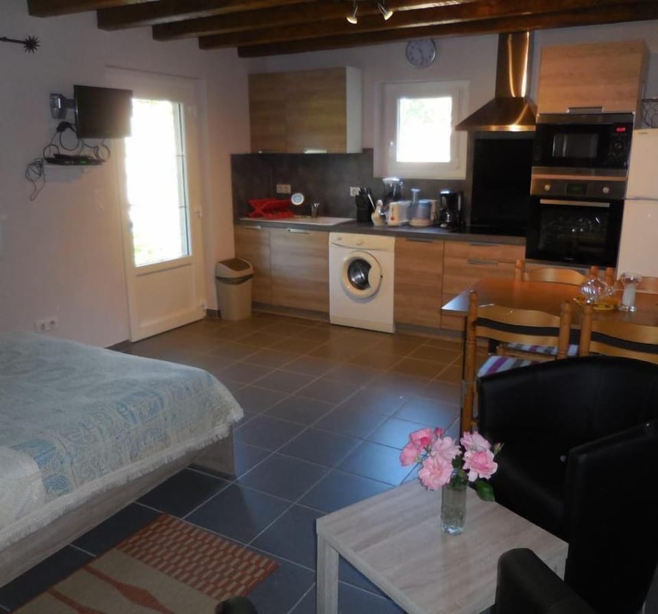 Studio, 1 Double Bed, Kitchen, Ground Floor | Living area | Flat-screen TV