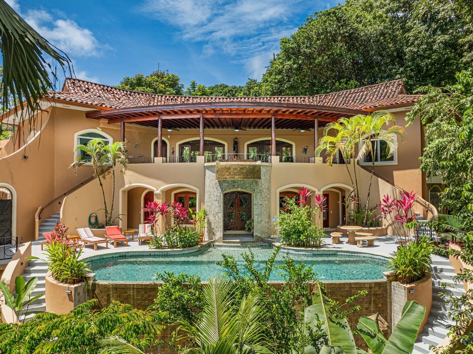 Stunning villa façade showcasing the heart of Casa Tranquilidad
